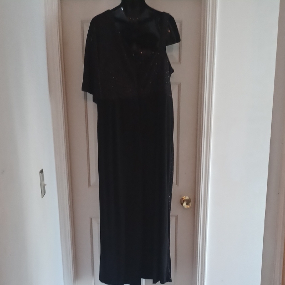 R&M Richards Black One Shoulder Jumpsuit, 22W - Picture 7 of 9
